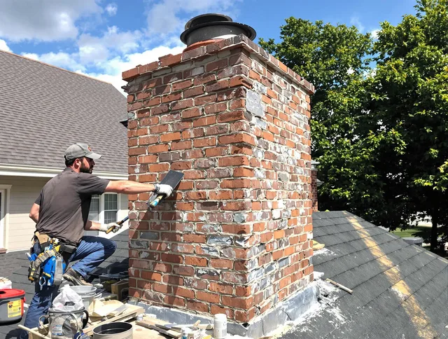 Completed chimney rebuild by Bellingham Chimney Sweep in Bellingham, MA
