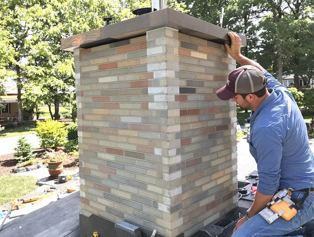 Bellingham Chimney Sweep completing a modern chimney remodel in Bellingham, MA