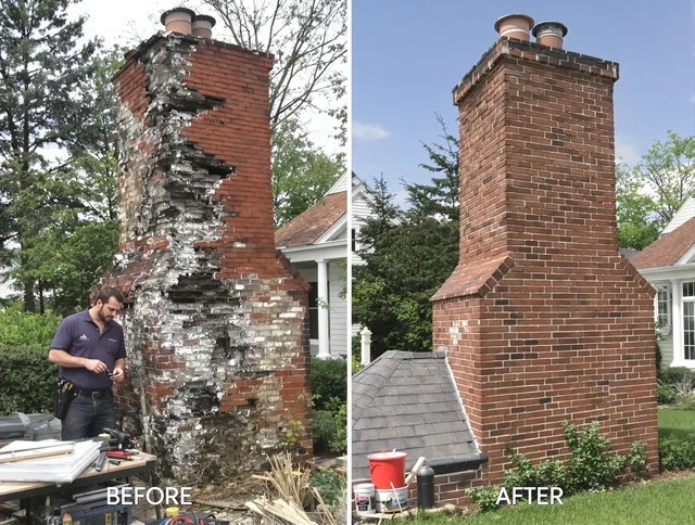 Bellingham Chimney Sweep performing a full chimney restoration in Bellingham, MA